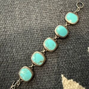 Beautiful Silver and Turquoise bracelet Native style Sterling Silver